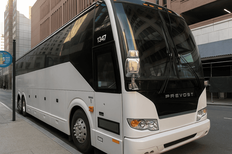 a Fresno Minibus Company coach bus