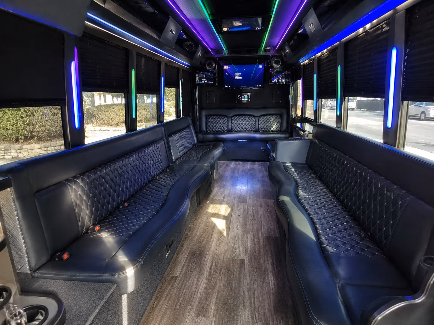 fresno 15 passenger party bus interior