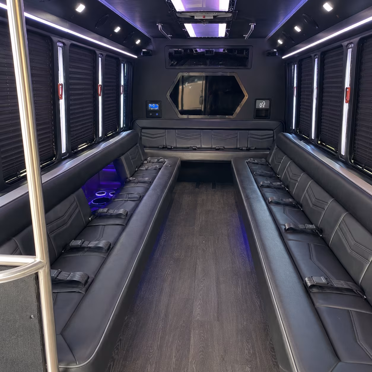fresno 18 passenger party bus interior