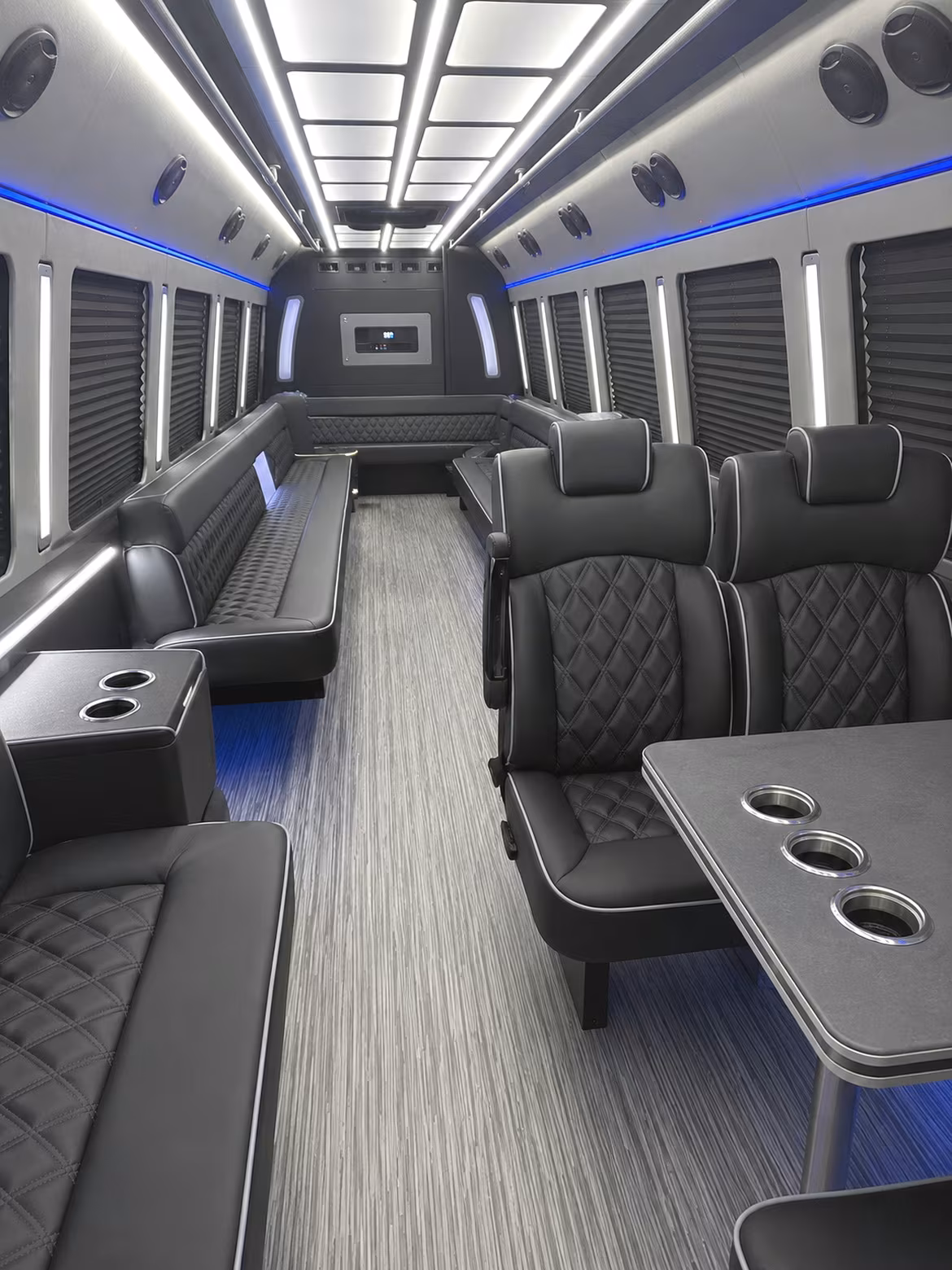 fresno 25 passenger party bus inside