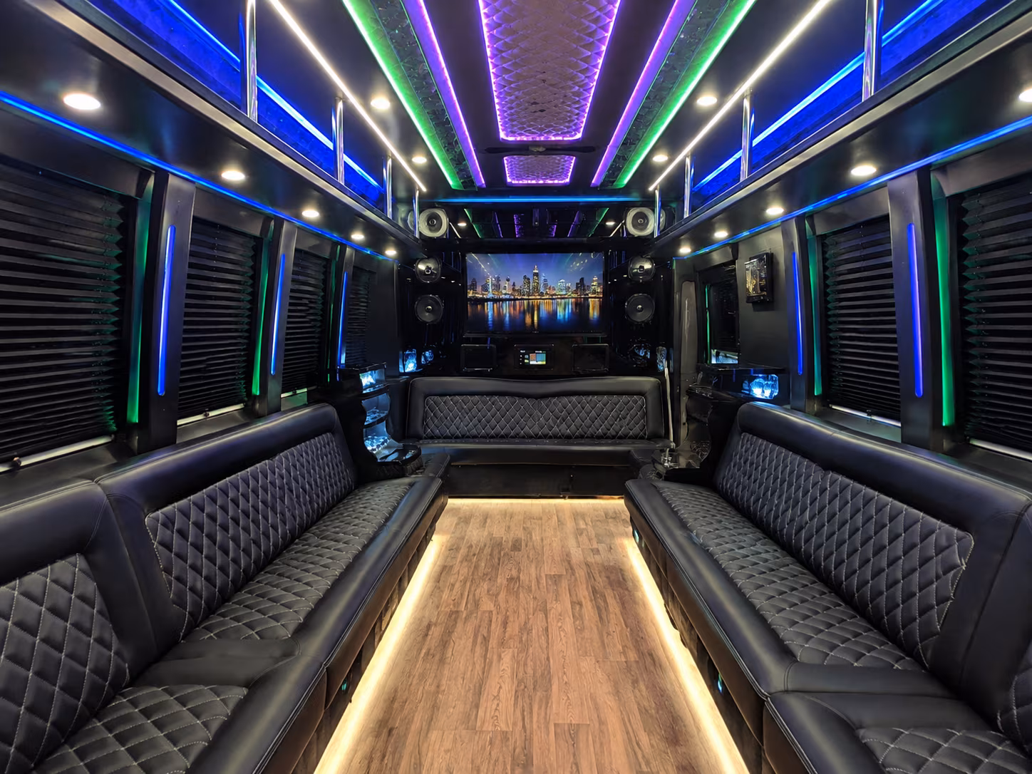 fresno 25 passenger party bus interior