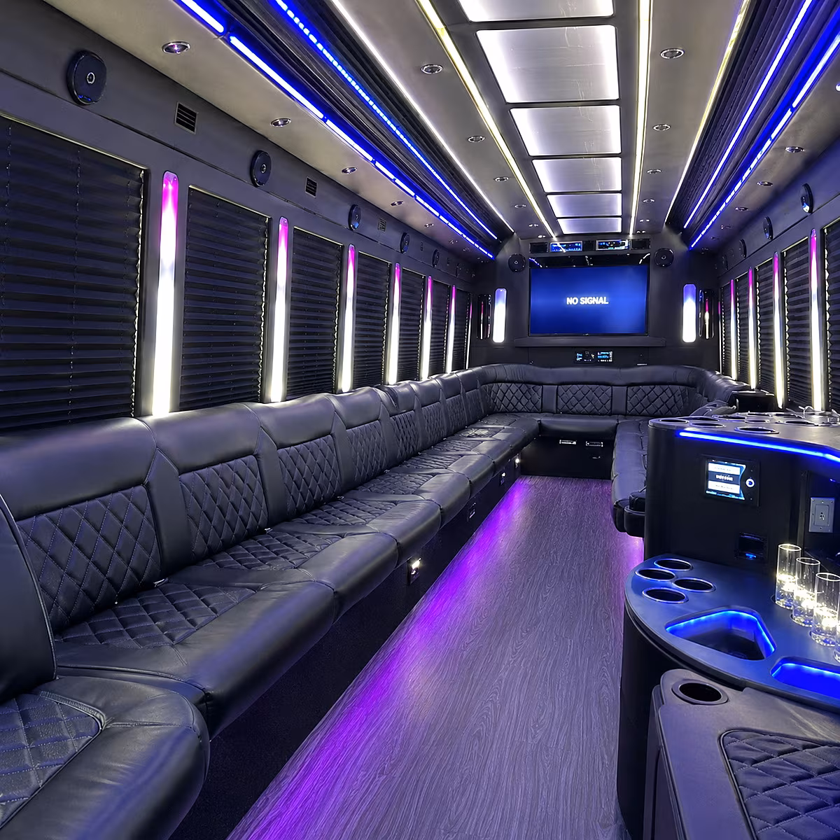 fresno 30 passenger party bus inside